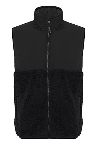 11 Project PRPietto Teddy Vest Herren Weste Fleece Outdoor Weste Teddyweste mit abgesetzten Brustbereich Stehkragen gefüttert Regular fit, Größe:M, Farbe:Black (194007) von 11 Project