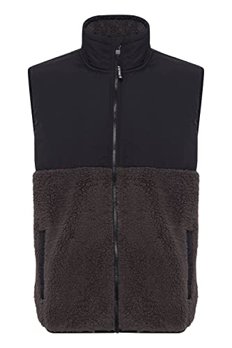 11 Project PRPietto Teddy Vest Herren Weste Fleece Outdoor Weste Teddyweste mit abgesetzten Brustbereich Stehkragen gefüttert Regular fit, Größe:M, Farbe:Forged Iron (193907) von 11 Project