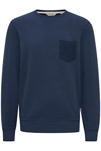 11 Project PRPulo Herren Sweatshirt Pullover Pulli mit Rundhalsausschnitt O-Neck mit Brusttasche, Größe:2XL, Farbe:Dress Blues (194024) von 11 Project