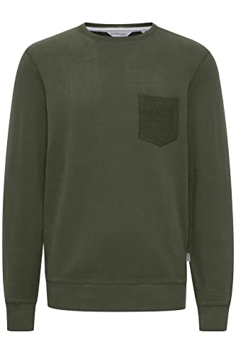11 Project PRPulo Herren Sweatshirt Pullover Pulli mit Rundhalsausschnitt O-Neck mit Brusttasche, Größe:2XL, Farbe:Forest Night (190414) von 11 Project