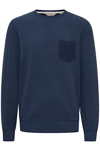 11 Project PRPulo Herren Sweatshirt Pullover Pulli mit Rundhalsausschnitt O-Neck mit Brusttasche, Größe:L, Farbe:Dress Blues (194024) von 11 Project