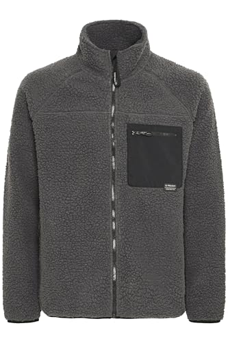 11 Project PRRomy Herren Teddy-Jacke Jacke Übergangsjacke mit Brusttasche Reißverschlusstaschen Stehkragen Label-Details Regular fit, Größe:M, Farbe:Forged Iron (193907) von 11 Project