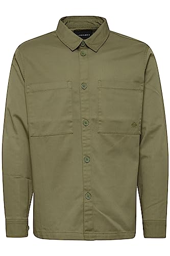 11 Project PRSimon Overshirt Herren Übergangsjacke Jacke Überhemd Hemdjacke Unifarben Twill Optik Brusttaschen Hochwertige Baumwoll-Qualität, Größe:L, Farbe:Deep Lichen Green (180312) von 11 Project