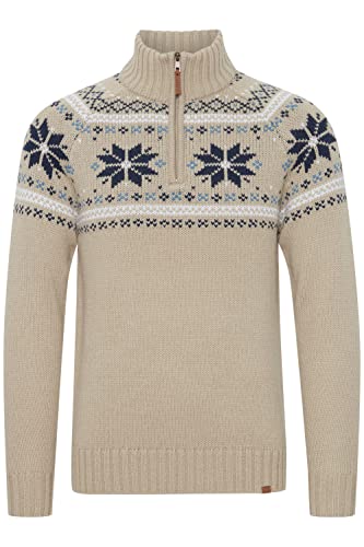 11 Project PRTim Herren Strickpullover Troyer Grobstrick Pullover mit Troyer-Kragen aus hochwertigem Woll-Mix-Material, Größe:3XL, Farbe:Crockery (161104) von 11 Project