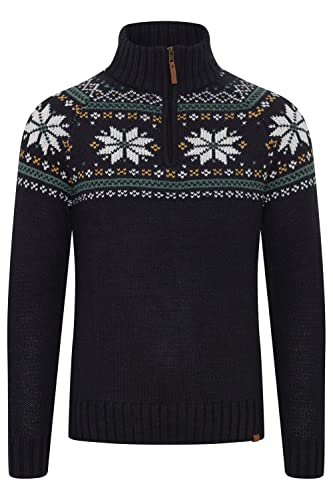 11 Project PRTim Herren Strickpullover Troyer Grobstrick Pullover mit Troyer-Kragen aus hochwertigem Woll-Mix-Material, Größe:XXL, Farbe:Black (194007) von 11 Project