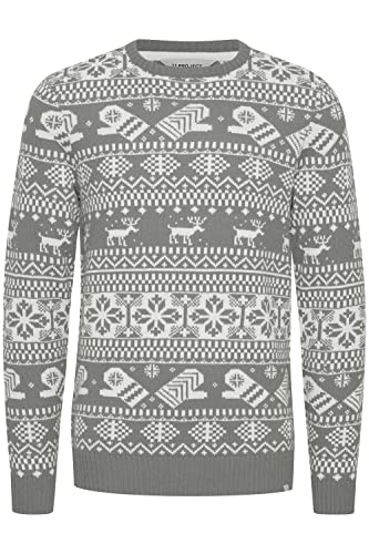 11 Project PRUwe Herren Weihnachtspullover Strickpullover, Größe:M, Farbe:Zink Mix (200275) von 11 Project