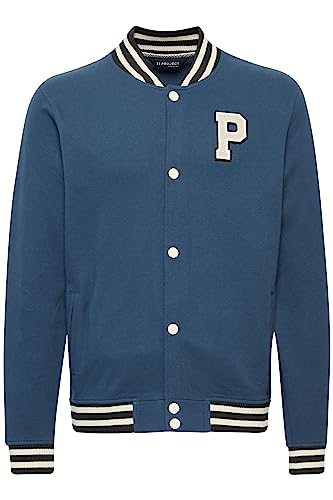 11 Project PRValen Herren Übergangsjacke Herrenjacke Jacke Collegejacke Sweatjacke Rippbündchen Brust-Emblem Regular Fit, Größe:3XL, Farbe:Dress Blues (194024) von 11 Project
