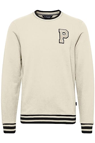 11 Project PRVan Herren Sweatshirt Pullover Pulli mit Flock Print Rundhalsauschnitt College Look, Größe:L, Farbe:Cloud Cream (120804) von 11 Project