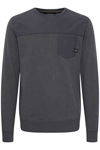 11 Project PRViktor Herren Sweatpullover mit Rundhalsauschnitt und Brusttasche, Größe:L, Farbe:Gray Pinstripe (190203) von 11 Project