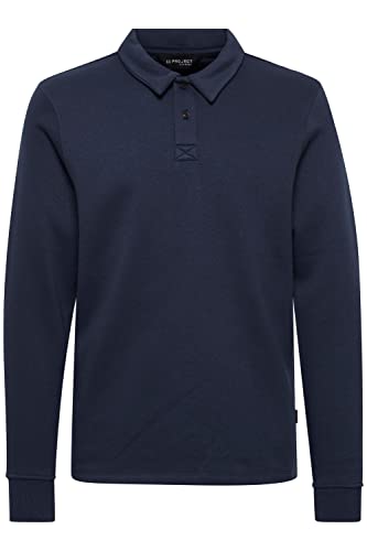 11 Project PRVince Herren Sweatshirt Pullover Pulli mit Polo Kragen, Größe:2XL, Farbe:Dress Blues (194024) von 11 Project