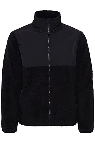 11 Project Pijke Herren Sweatjacke Cardigan Jacke Mit Teddy-Futter mit Stehkragen, Größe:L, Farbe:Black (194007) von 11 Project