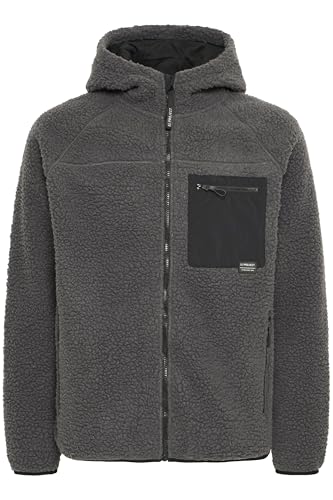 11 Project SDPrromeneo Herren Teddy-Jacke Übergangsjacke Jacke mit Kapuze Brusttasche Reißverschlusstaschen Label-Details Relaxed fit, Größe:XL, Farbe:Forged Iron (193907) von 11 Project
