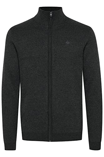 11 Project Sandor Herren Strickjacke Cardigan Feinstrick mit hochschließendem Kragen, Größe:XXL, Farbe:Dark Grey Melange (1940071) von 11 Project