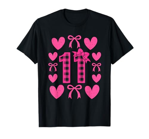 Hello Eleven Est Coquette Bow 11th Birthday Girl T-Shirt Hello Eleven Est Coquette Bow 11th Birthday Girl T-Shirt von 11 Year old Birthday Girl Coquette Bow