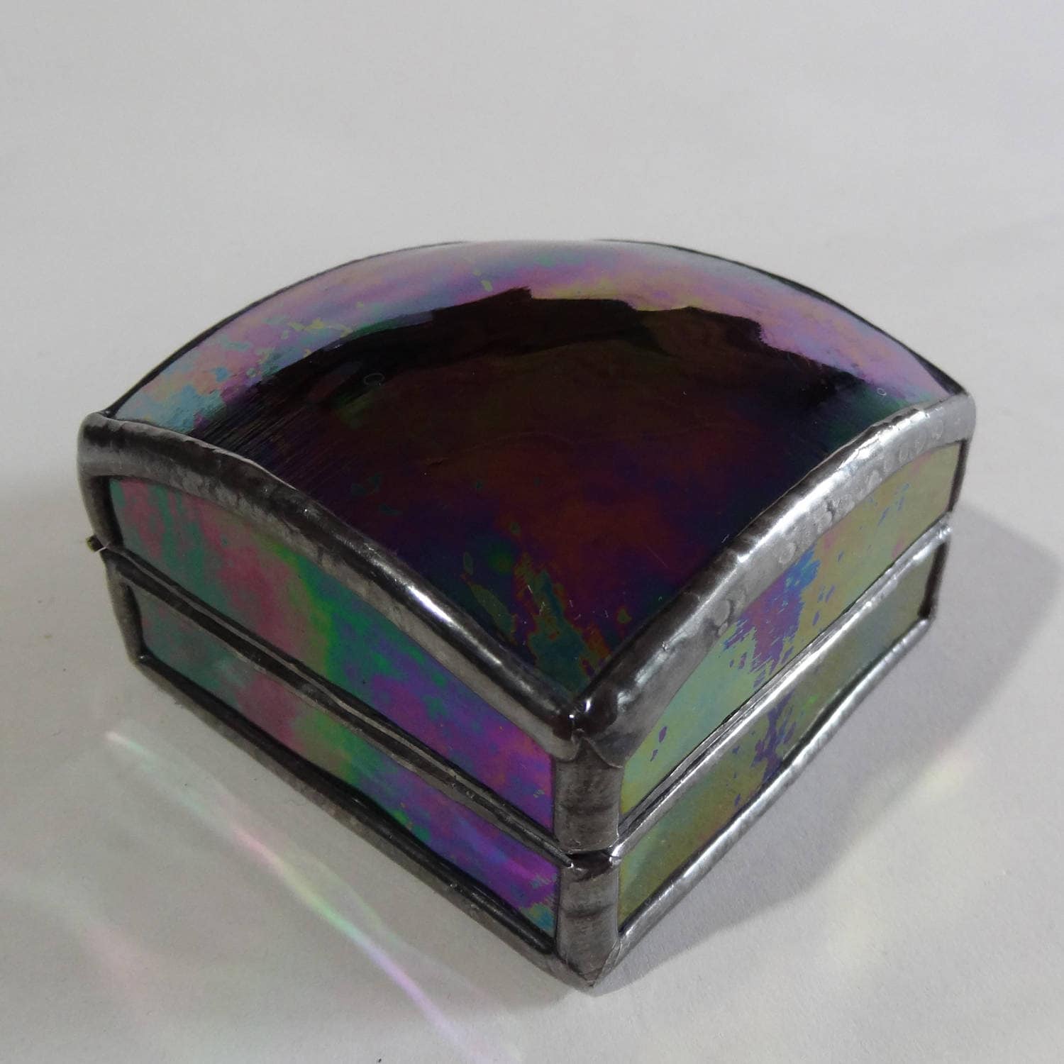 Irisierende Glasring Box Zinn Finish Irisierende Glasring Box Zinn Finish von 1178box