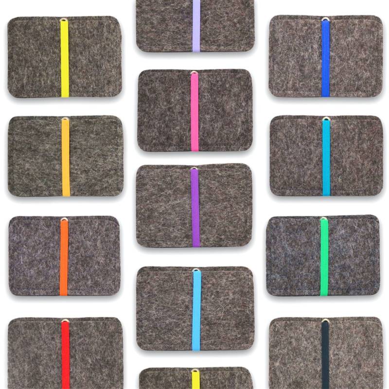 Kartenetui Aus Filz Mit Gummiband - Farbwahl von 11lein