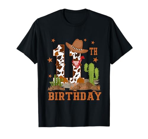 Es ist mein 11. Geburtstag Cowboy Western 11 Year Old Boy Bday T-Shirt von 11th Birthday Cowboy Western Gift For Boy
