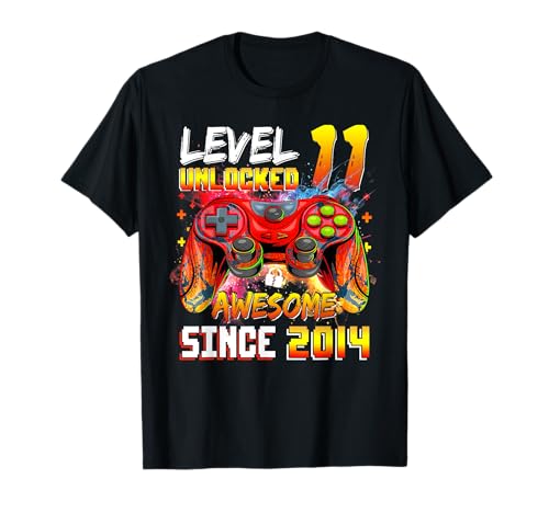 11. Birthday Boy Level 11 Unlocked Fantastischer Videospieler aus dem Jahr 2014 T-Shirt 11. Birthday Boy Level 11 Unlocked Fantastischer Videospieler aus dem Jahr 2014 T-Shirt von 11th Birthday Vintage Video Gamer