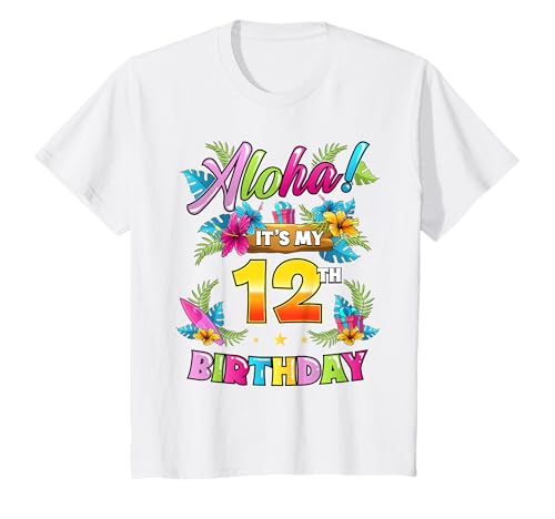 Kinder Aloha Es ist Mein 12. Geburtstag, hawaiianisches Blumenmotiv T-Shirt Kinder Aloha Es ist Mein 12. Geburtstag, hawaiianisches Blumenmotiv T-Shirt von 12 Years Old Aloha Hawaii Birthday Celebration