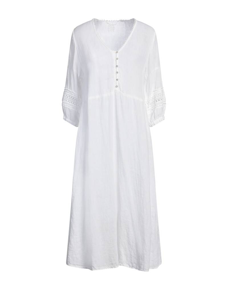 120% LINO Midi-kleid Damen Weiß von 120% LINO