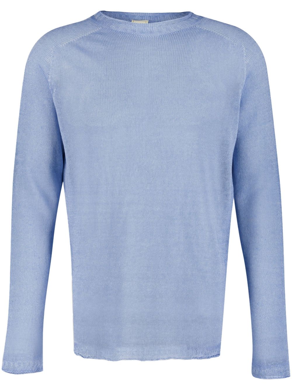 120% Lino Leinenpullover mit rundem Ausschnitt - Blau von 120% Lino