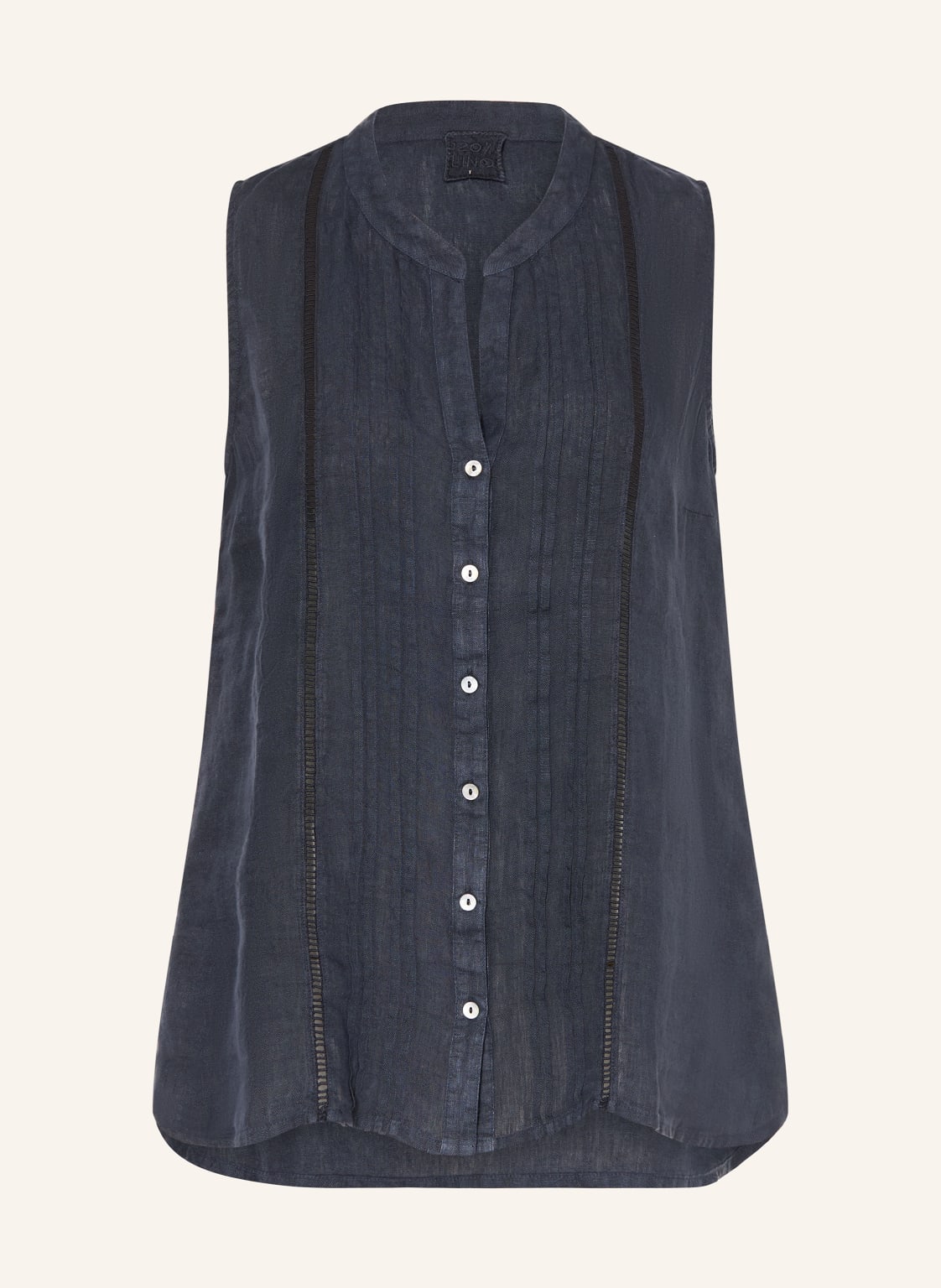 120%Lino Blusentop Aus Leinen blau von 120%lino