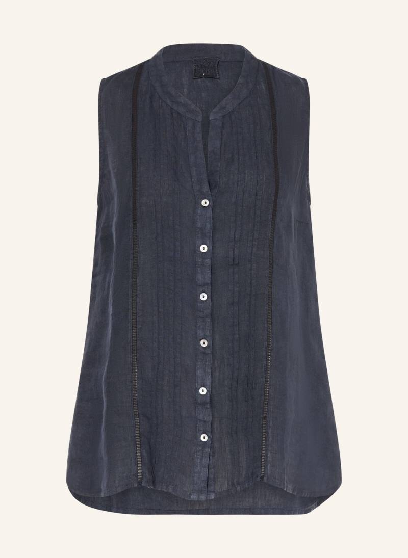 120%Lino Blusentop Aus Leinen blau von 120%lino
