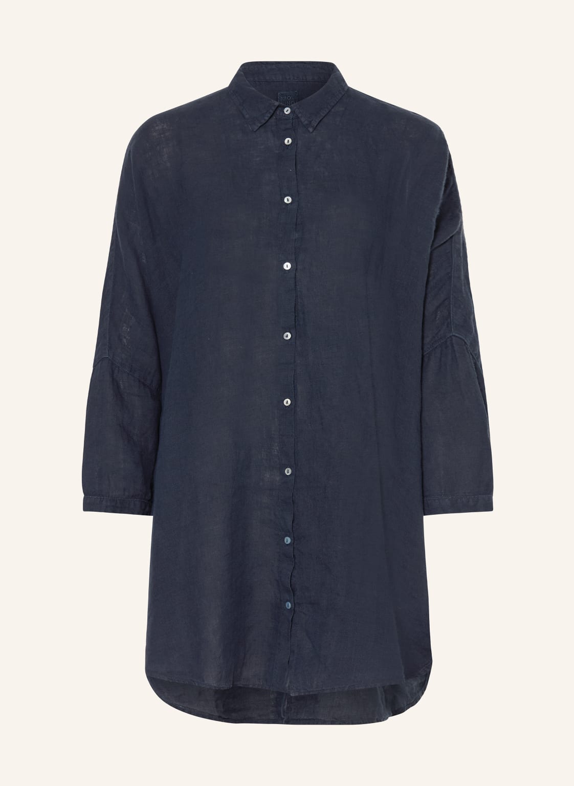 120%Lino Hemdbluse Aus Leinen Mit 3/4-Arm blau von 120%lino