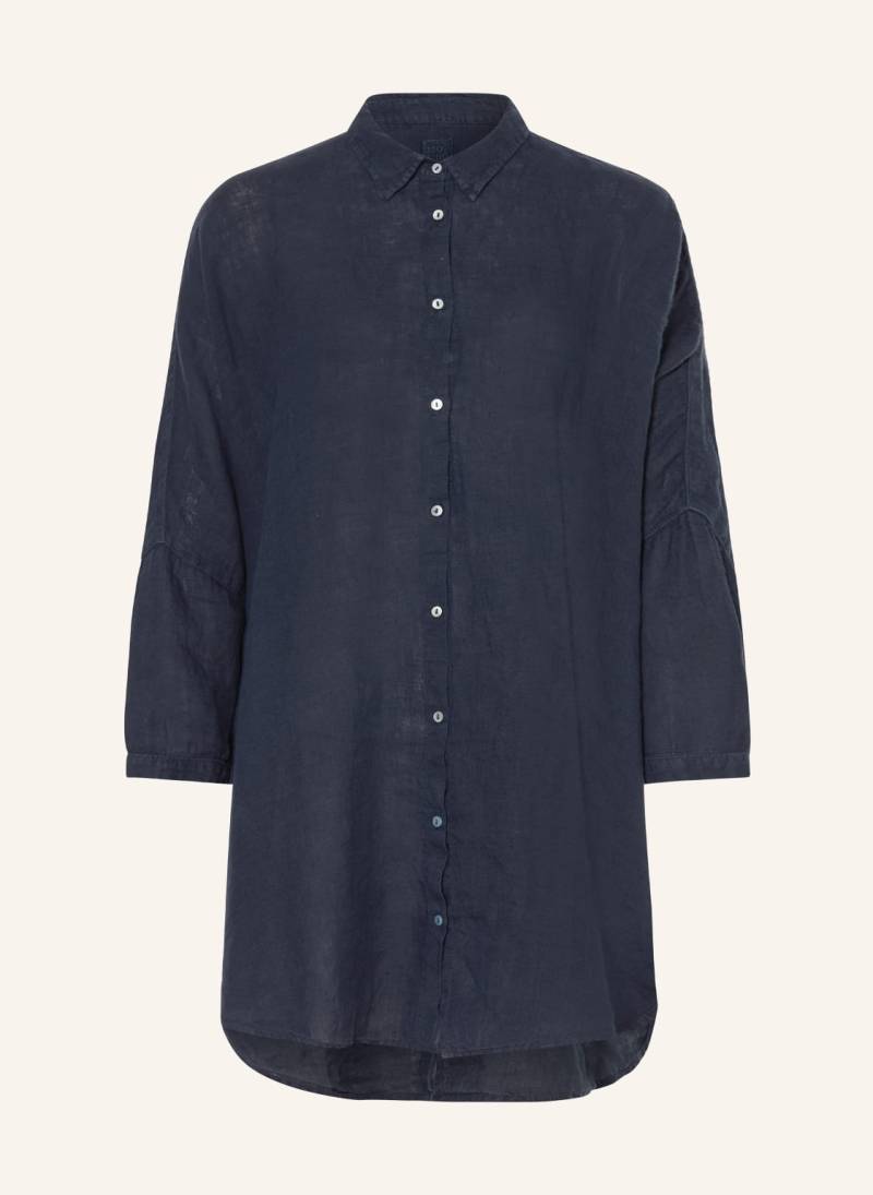120%Lino Hemdbluse Aus Leinen Mit 3/4-Arm blau von 120%lino