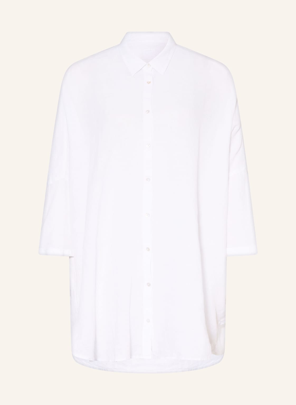 120%Lino Hemdbluse Aus Leinen Mit 3/4-Arm weiss von 120%lino