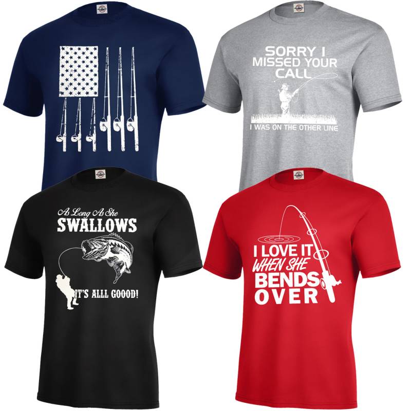 Angeln T-Shirt Fisch Lustige Boot Geschenkflagge Väter Lure Adult S-5xl von 123emmashirts