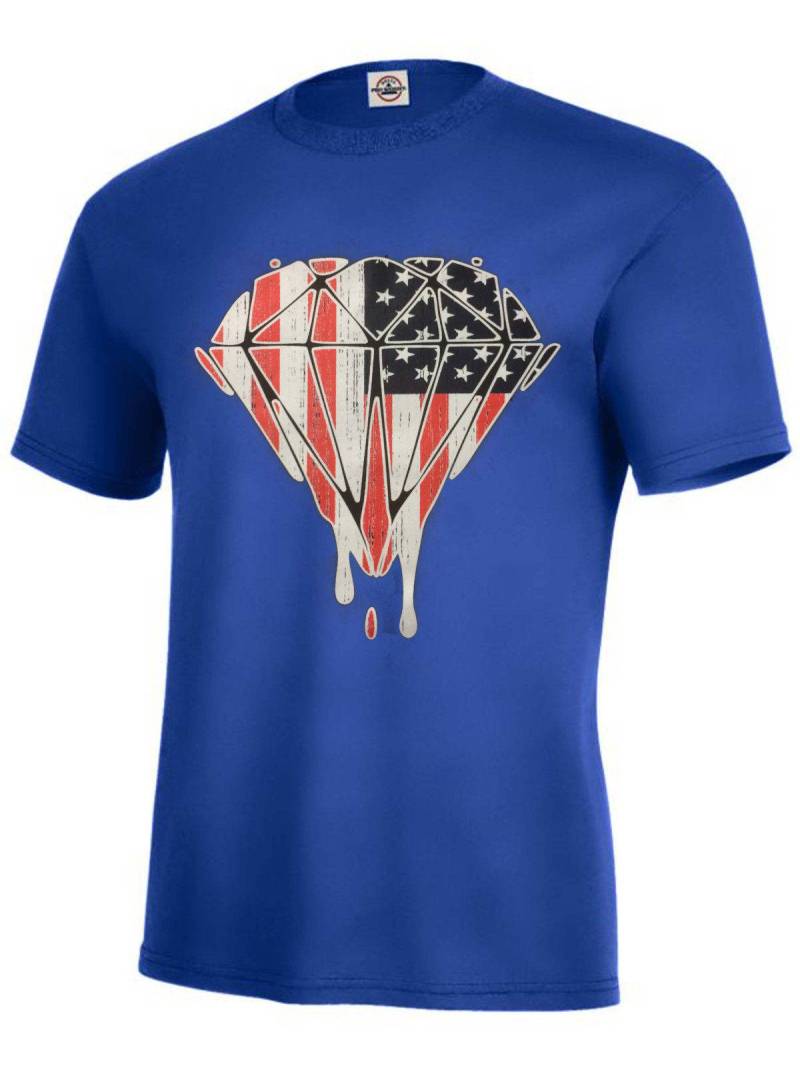 Diamant Usa Flagge T-Shirt Erwachsene Verschiedene Farben Männer Damen Und Kinder Größen S-5xl von 123emmashirts