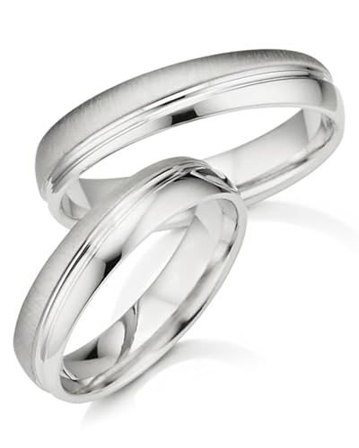 123traumringe Eheringe in 925 Silber I Partnerringe mit Etui & Gravur I Gravierbare Silberringe mit wählbarer Ringgröße 50-70 mm I Hochwertige Verlobungsringe in 4,5 mm Breite & 1,5 mm Stärke I S73 von 123traumringe