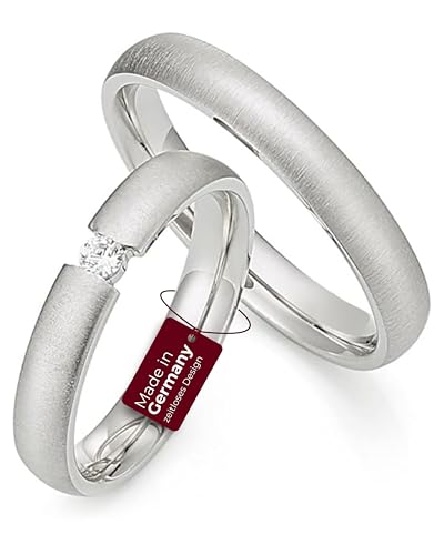 123traumringe Eheringe in 925 Silber I Partnerringe mit Etui & Gravur I Damenring mit 1 Zirkonia I Ringgröße 50-62 mm oder 50-74 mm I Verlobungsringe in 3,8 mm Breite & 1,8 mm Stärke I S83 123traumringe Eheringe in 925 Silber I Partnerringe mit Etui & Gravur I Damenring mit 1 Zirkonia I Ringgröße 50-62 mm oder 50-74 mm I Verlobungsringe in 3,8 mm Breite & 1,8 mm Stärke I S83 von 123traumringe