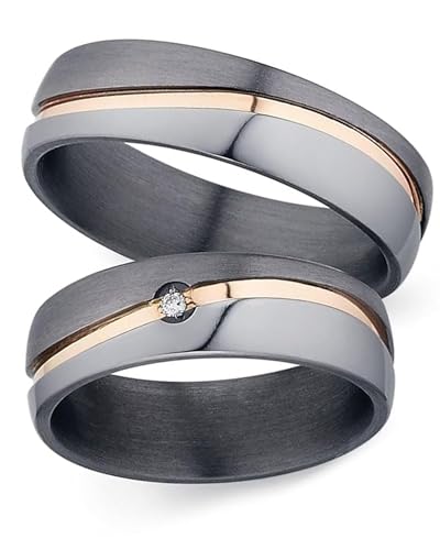 123traumringe Eheringe in Tantal & Rosé I Partnerringe mit Brillant & Etui I Gravierbare Eheringe mit Ringgröße 50-70 mm I Hochwertige Verlobungsringe in 6 mm Breite & 1,9 mm Stärke I P 23A 123traumringe Eheringe in Tantal & Rosé I Partnerringe mit Brillant & Etui I Gravierbare Eheringe mit Ringgröße 50-70 mm I Hochwertige Verlobungsringe in 6 mm Breite & 1,9 mm Stärke I P 23A von 123traumringe