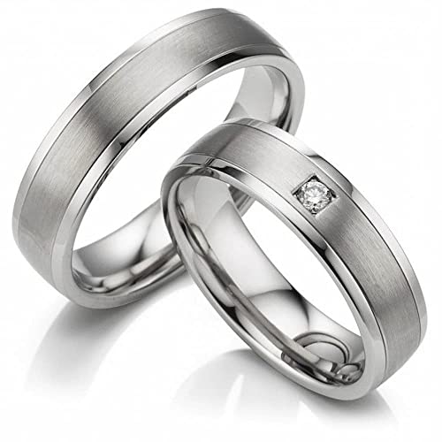 123traumringe Eheringe in Titan & Edelstahl I Partnerringe mit Brillant & Etui I Gravierbare Eheringe mit Ringgröße 50-70 mm I Edle Verlobungsringe in 4,5 mm Breite & 2 mm Stärke| S78 von 123traumringe