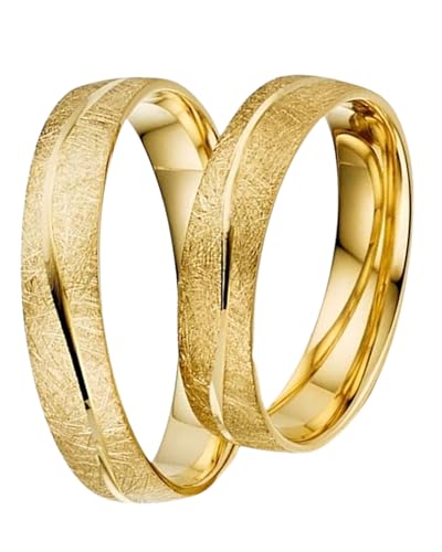 123traumringe Eheringe in 333 Gelbgold I Partnerringe mit Gravur & Etui I Gravierbare Eheringe mit Ringgröße 50-72 mm I Edle Verlobungsringe in 5 mm Breite & 1,2 mm Stärke von 123traumringe