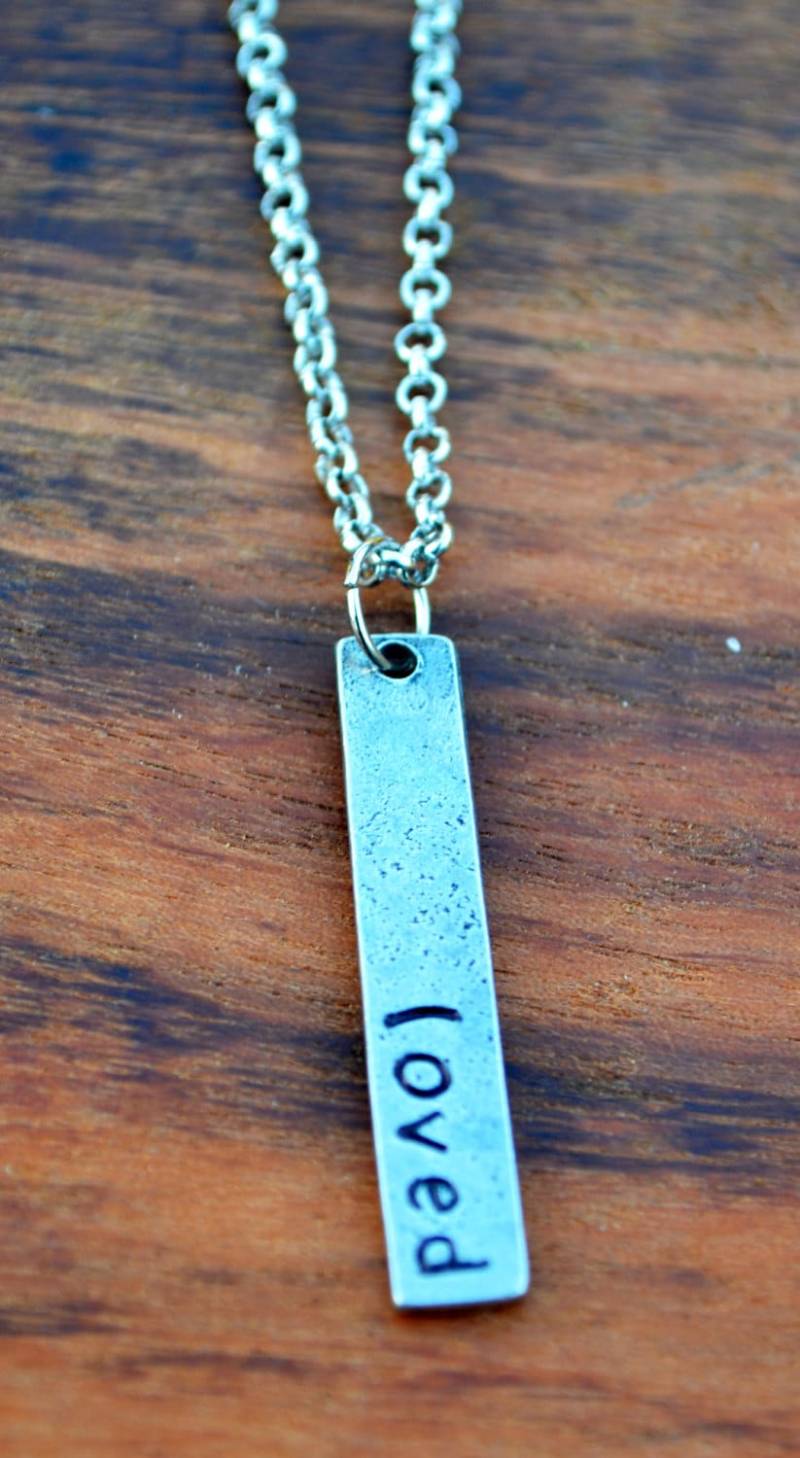 Anpassbare Gestempelt Zinn Halskette Anpassbare Gestempelt Zinn Halskette von 127Blessings