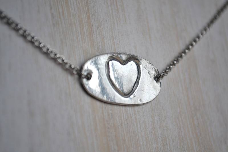Gestempelt Zinn Herz Halskette - 16 Zoll von 127Blessings