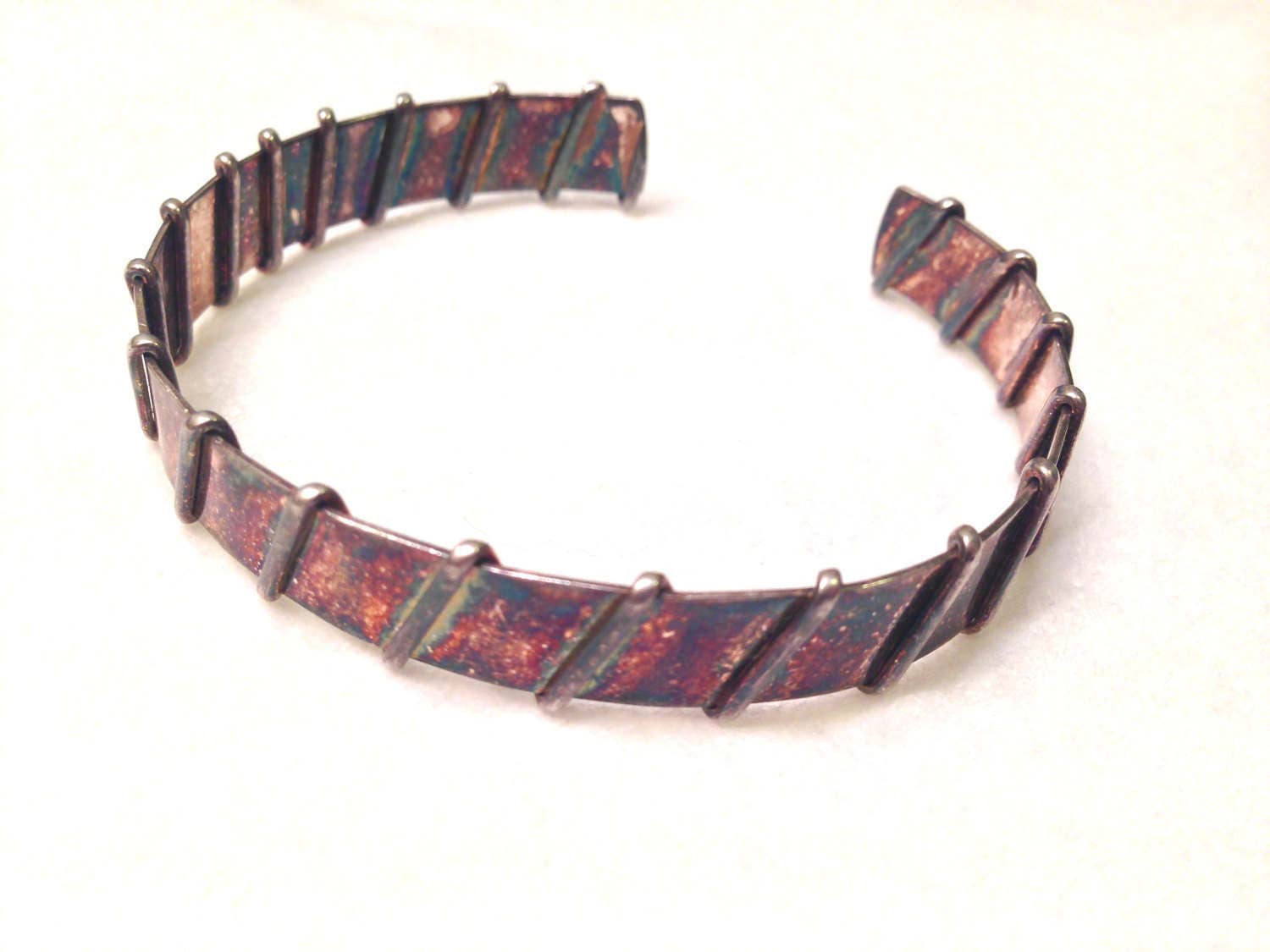 Vintage Sterling Silber Flach Geripptes Armband - Sehr Einzigartig Schöne Patina Vintage Sterling Silber Flach Geripptes Armband - Sehr Einzigartig Schöne Patina von 12Treasures12