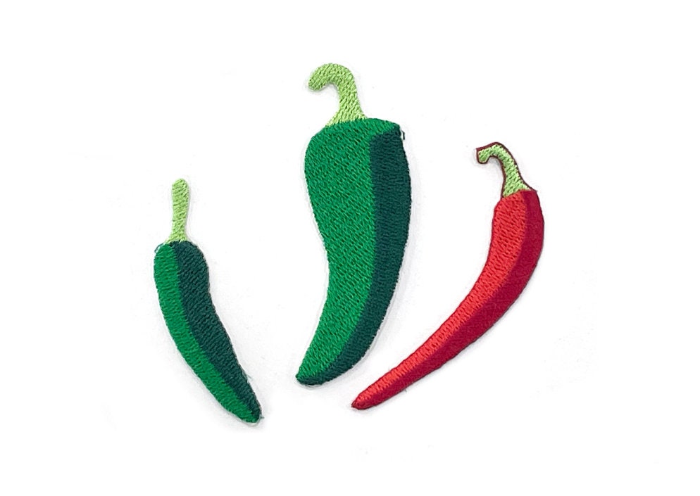 Chili Pepper Aufbügler, Red Bügelbild, Green Bestickt von 12papers