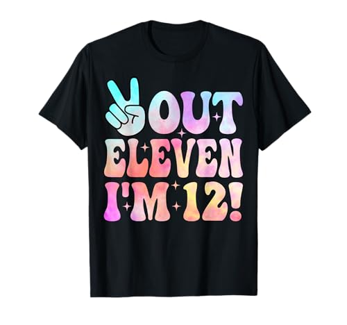 Out Eleven I'm 12 Peace Sign 12th Birthday Party Kids T-Shirt von 12th Birthday Gifts Co.