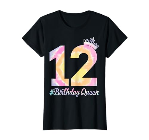 Tie Dye 12th Birthday Queen Crown 12 Years Old Princess Girl T-Shirt Tie Dye 12th Birthday Queen Crown 12 Years Old Princess Girl T-Shirt von 12th Birthday Girl Gifts Co.