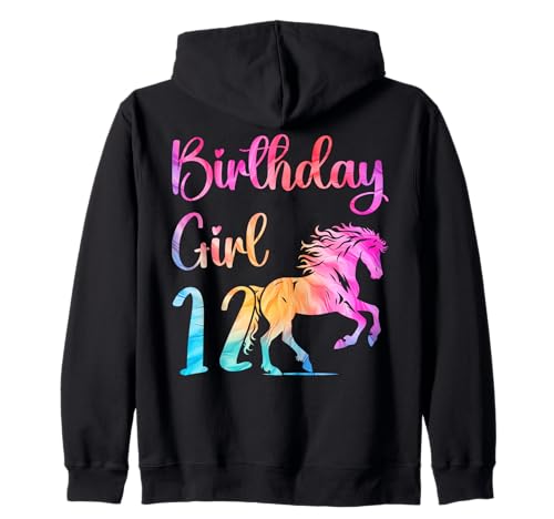 12. Geburtstag Pferd 12 Jahre alt Mädchen Geburtstag Pferdel Kapuzenjacke 12. Geburtstag Pferd 12 Jahre alt Mädchen Geburtstag Pferdel Kapuzenjacke von 12th Birthday Horse 12 Year Old Birthday Outfit