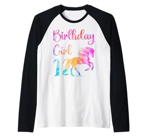 12. Geburtstag Pferd 12 Jahre alt Mädchen Geburtstag Pferdel Raglan 12. Geburtstag Pferd 12 Jahre alt Mädchen Geburtstag Pferdel Raglan von 12th Birthday Horse 12 Year Old Birthday Outfit