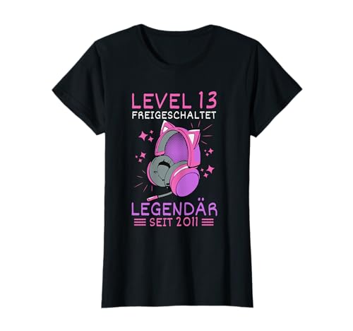13 Geburtstag Mädchen Gamer Girl 2011 Geburtstag Level 13 T-Shirt von 13 Geburtstag Deko Mädchen Geschenke Geschenkidee