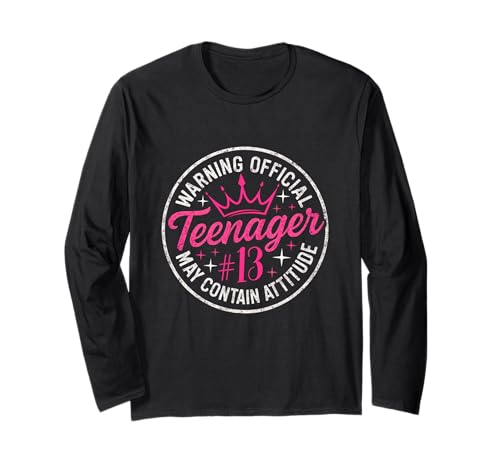 13th Birthday Girl Official Teenager 13 Year Old Birthday Langarmshirt von 13 year Old Bday Girl Official Teenager Apparel