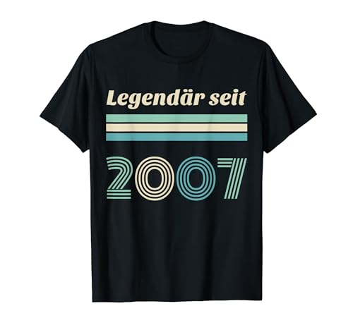 17. Geburtstag Junge Mädchen 17 Jahre 2007 Lustig Geschenk T-Shirt von Geburtstagsgeschenk Damen Herren 2007 Geschenkidee