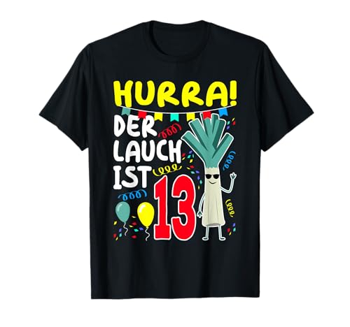 13 Geburtstag Jungen Hurra Teenager Jungs 13 Jahre Junge T-Shirt von 13. Geburtstag Jungen Designs für 13 jährige Jungs