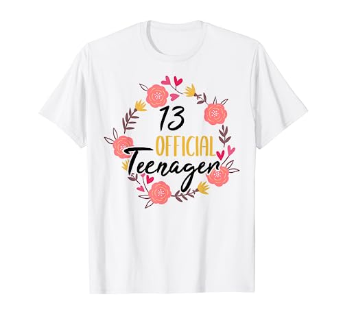 13. Geburtstag Mädchen 13 Jahre Blumenkranz Geburtstags T-Shirt von 13. Geburtstag Mädchen 13 Jahre Teenager Geschenk